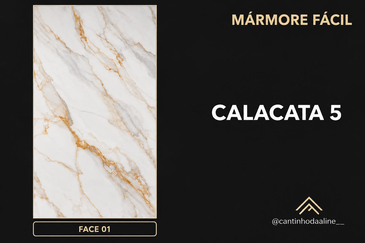 PLACA EFEITO MÁRMORE CALACATA 5 ACETINADO