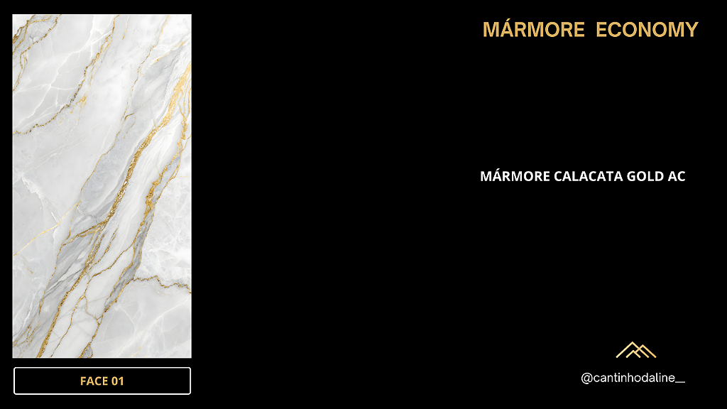 PLACA EFEITO MÁRMORE CALACATA GOLD ECONOMY ACETINADO