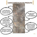 PLACA EFEITO MÁRMORE CINZA OURO BRILHO