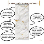 PLACA EFEITO MÁRMORE WHITE BRILHO
