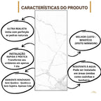 PLACA EFEITO MÁRMORE CARRARA BRILHO