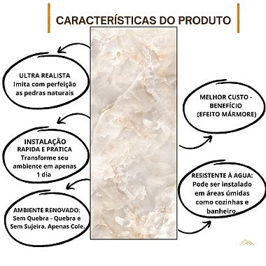 PLACA EFEITO ÔNIX BEGE ELEGANCE ACETINADO
