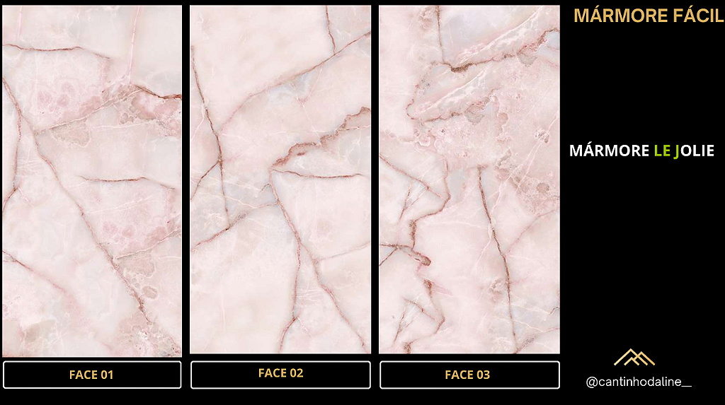 PLACA EFEITO MÁRMORE ONIX LE JOLIE ROSA ACETINADO